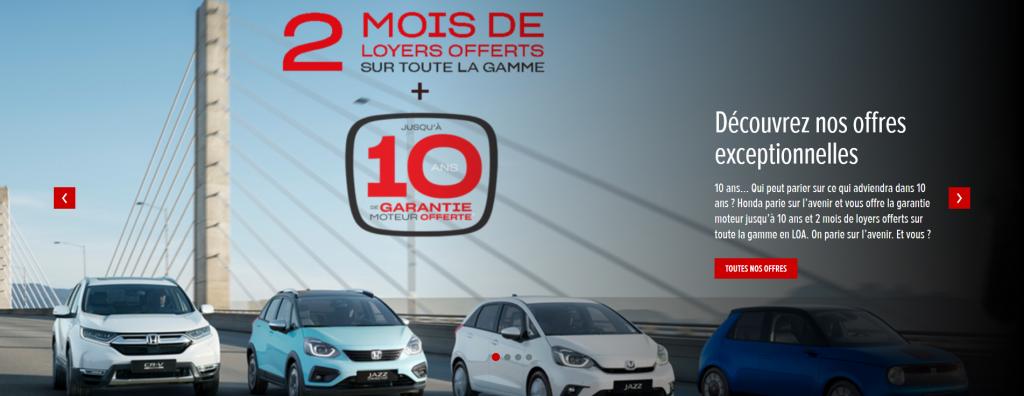Offre Honda 2 mois de Loyers offerts et 10 ans de Garantie moteur offerte !